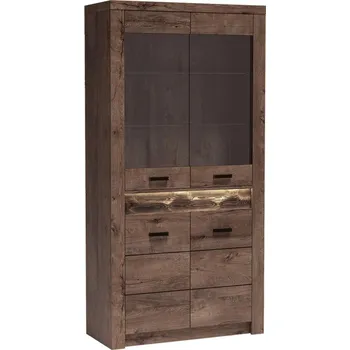 Vinotéka Prosklená vitrína Nadia N3, Osvětlení: bez osvětlení, Barva: jasan tmavý MIRJAN 5902928479492