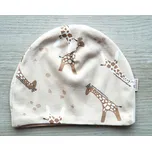 AMÁLKA Dvojitá bavlněná čepička žirafy, oříšková Velikost: 80-86