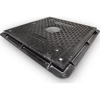 kanalizace Poklop kompozitní čtvercový 600x600 mm, zatížení B125, uzamykatelný bez těsnění