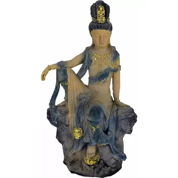 Soška Buddha Kuan Yin modrá 40 cm