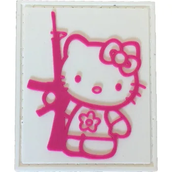 Nášivka WARAGOD Tactical Kitty with gun PVC nášivka