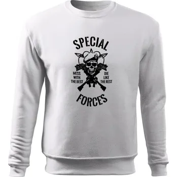 Pánská mikina DRAGOWA pánská mikina special forces, bílá 300g / m2