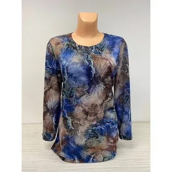 Dámský svetr Pulovr ANINA, Barva Modrá, Velikost XL 44, Materiál 64%Viskoza 31%Pe5%Pu