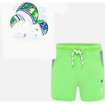 Kojenecká souprava Chlapecký komplet triko a kraťasy Mayoral 1690 bílá, zelená neon Rozměr: 68