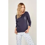 Taro, dámské pyžamo 2973-Magnolia, dlouhý rukáv, modrá, vel. L