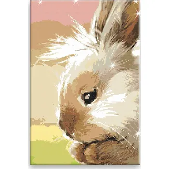 Diamantové malování Diamantové malování - Králíček Megi - 40x60 cm, bez dřevěného rámu - CZ výroba