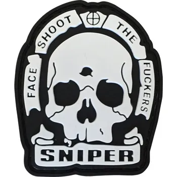 Nášivka WARAGOD nášivka Face Shoot,The Fuckers PVC Patch Black and White