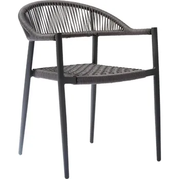 WOOOD Set dvou tmavě šedých hliníkových zahradních židlí Pue