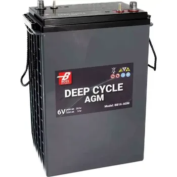 Trakční baterie Trakční baterie BOSS Batterien Deep cycle BB16-AGM 6V 400Ah C20 295 x 180 x 425 mm (AGM trakční průmyslová baterie )