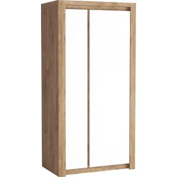 Šatní skříň Dvoudveřová skříň Domardon DM01, Barva: ribbeck / bílý lesk, Další police: ne MIRJAN 5903211049705