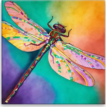 Obraz Obraz na plátně - Barevná vážka - 40x40 cm - CZ výroba