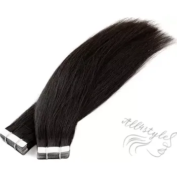 Příčesek Vlasové PU pásky tape in na prodlužování vlasů 50cm 1B - přírodně černá
