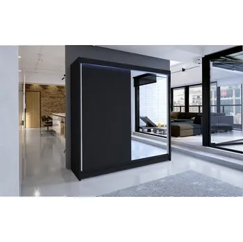 Šatní skříň Šatní skříň Bar I, Barva: černá, Osvětlení: osvětlení LED RGB - barevné MIRJAN 5902928938937