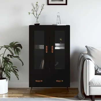 přebalovací pult a komoda Petrashop Skříň highboard černá 69,5 x 31 x 115 cm kompozitní dřevo Černý828269