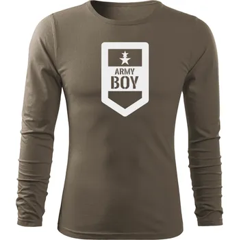Pánské tričko DRAGOWA Fit-T tričko s dlouhým rukávem army boy, olivová 160g / m2