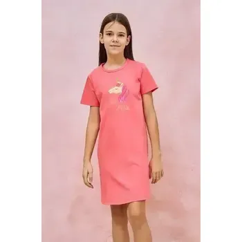 Dívčí noční košile Taro, dívčí noční košile 3176-Mila, krátký rukáv, růžová, vel. 158