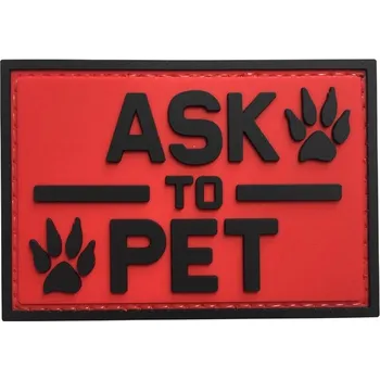 Nášivka WARAGOD Ask to pet PVC nášivka, červená