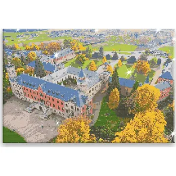 Diamantové malování Diamantové malování - Zámek Sychrov - 60x40 cm, bez dřevěného rámu - CZ výroba