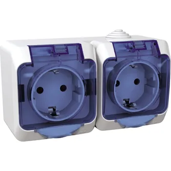 vypínač a zásuvka SCHNEIDER ELECTRIC SCHNEIDER Dvojzásuvka CEDAR WDE000525 bílá IP44 WDE000525