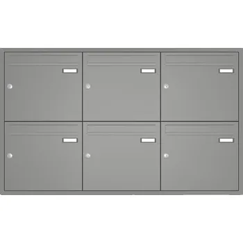 Poštovní schránka Sestava 6 luxusních schránek Max Knobloch - UP110 Barva: Šedý hliník