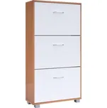 Casaria Botník výklopný buk/bílá, 115 x 60 x 24 cm 100480