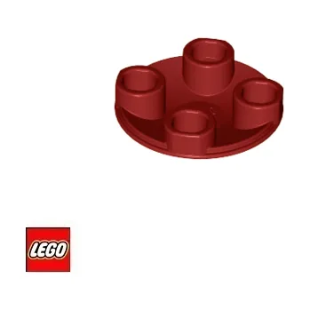 Stavebnice LEGO LEGO® Dílky LEGO Kruhová Dlaždice 2x2 Zaoblená Obrácená / 2654 Barva: Tmavě-Červená 2654