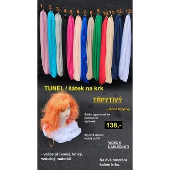 TUNEL / ŠÁTEK NA KRK - třpytivý - 2