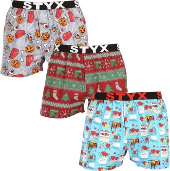 Trenýrky 3PACK pánské trenky Styx art sportovní guma vícebarevné (3B16826) XL Možnost vrácení zboží ZDARMA do 120 dnů!