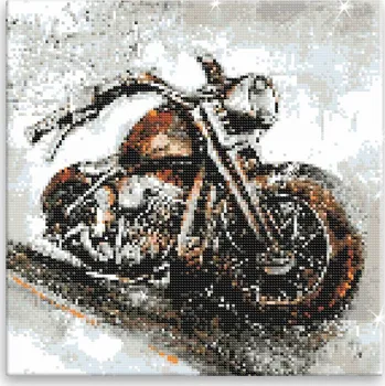 Diamantové malování Diamantové malování - Motorka - 40x40 cm, bez dřevěného rámu - CZ výroba