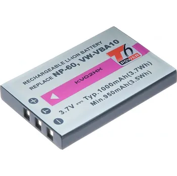 Článková baterie Baterie T6 Power NP-60, KLIC-5000, NP-30, LI-20B, A1812A, L1812A, L1812B, 1000mAh, 3,7Wh DCFU0001