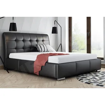 Nábytek Čalouněná manželské postel Pilatus, Rozměr postele: 140x200, Barva:: ekokůže Soft 011 (černá) MIRJAN 5902928211085