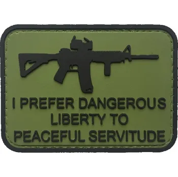 Nášivka WARAGOD I prefer dangerous PVC nášivka, zelená