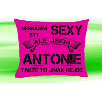 Dekorativní polštářek Polštář se jménem ANTONIE (polštářek nesnáším být sexy ale jsem ???)