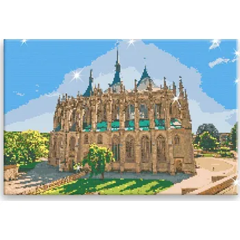 Diamantové malování Diamantové malování - Chrám sv. Barbory 02 - 60x40 cm, bez dřevěného rámu - CZ výroba