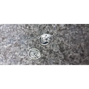 Materiál na výrobu šperku madonka oválná 19,5 x 13,5 x 4 mm, starostříbrná