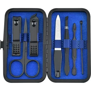 Manikúrní sada z nerezové oceli - 7ks - modrá