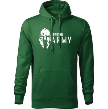 Pánská mikina DRAGOWA pánská mikina s kapucí spartan army, zelená 320g / m2
