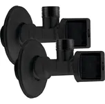Rohový kulový ventil 1/2"x3/8", bez matky, pár, černá mat