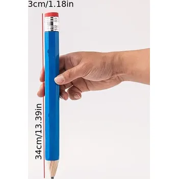 Grafitová tužka Obří dřevěná velká tužka 35cm ! Osmihranná 35cm dřevěná tužka MODRÁ ! (Obří dřevěná velká tužka 35cm)