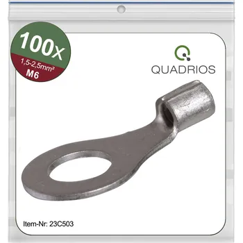 Kabelové oko Quadrios 23C503 kulaté kabelové oko Průřez (max.)=2.5 mm² Ø otvoru=6.5 mm bez izolace 100 ks