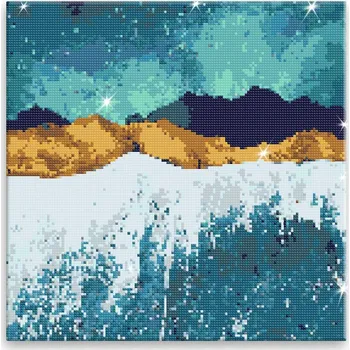 Diamantové malování Diamantové malování - Noční příliv - 40x40 cm, bez dřevěného rámu - CZ výroba