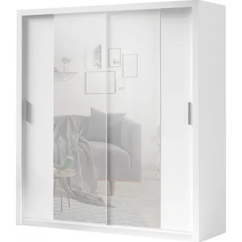Šatní skříň Posuvná skříň se zrcadlem Kler SZ200 KE09, Barva: bílá + zrcadlo MIRJAN 5903211012037