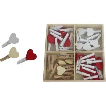 Dekorační kolíčky - srdíčka D5736 - 1,8 x 3,2 x 1 cm