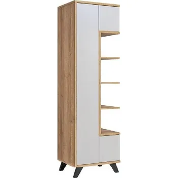 Obývací stěna ImportWorld Vitrína Gotabo - vysoká, dub riviera, perla šedá / perla šedá