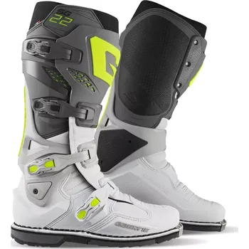 Moto obuv Motokrosové/enduro boty GAERNE SG 22 barva flou žlutá/šedá/bílá (zcela nový model motokrosových botů Gaerne SG22)