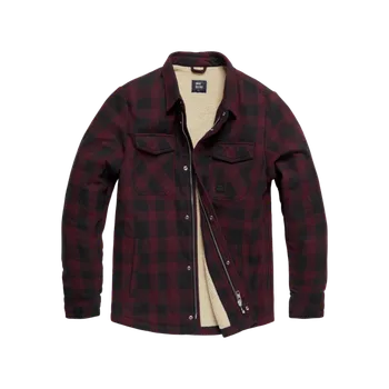 Dámská casual bunda Vintage Industries Craft těžká šerpová bunda, vínově kostkovaná