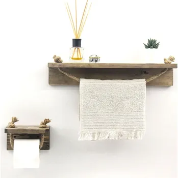 Koupelnový nábytek Nástěnná police ACTOR - 2 kusy, vlašský ořech + vyzvednutí ZDARMA