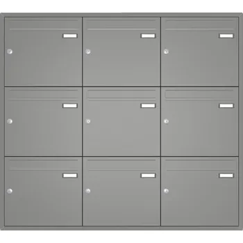 Poštovní schránka Sestava 9 luxusních schránek Max Knobloch - UP110 Barva: Šedý hliník