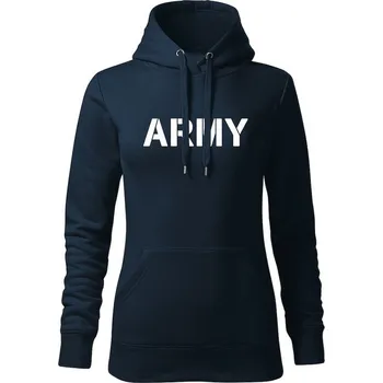 Dámská mikina DRAGOWA dámská mikina s kapucí army, tmavě modrá 320g/m2