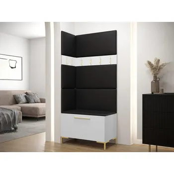 Botník Předsíňová sestava Frunofta IV, Barva: bílá, Barva látek:: ekokůže Soft 11 (černá) MIRJAN 5903211159572